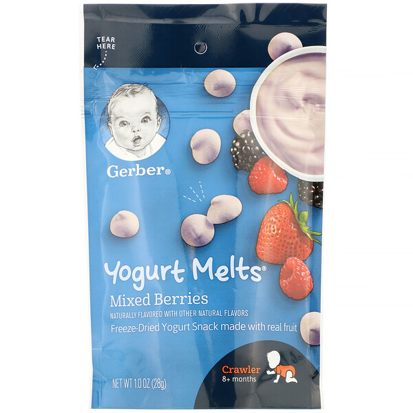 Gerber, Graduates, Yogurt Melts, 8+ Months, Mixed Berries, 1.0 oz (28 g ...