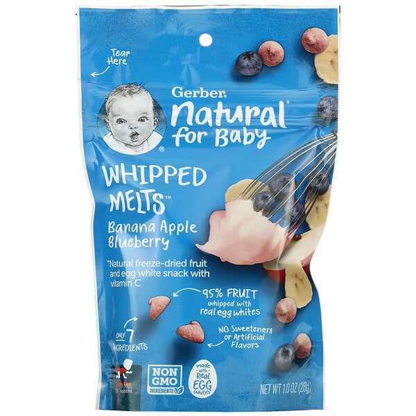 Natural for Baby, Whipped Melts, Banana, Apple, Blueberry, Crawler, 10+ Months, 1.0 oz (28 g)