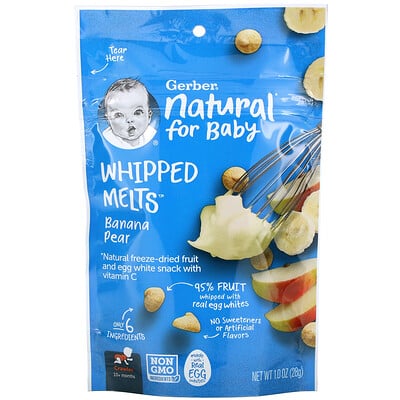 Gerber Whipped Melts, Banana Pear, Crawler, 10+ Months, 1.0 oz (28 g)