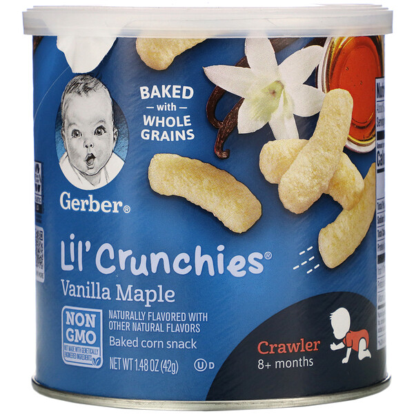 Gerber, Lil' Crunchies, ΠΏΠ°Π»ΠΎΡΠΊΠΈ Π΄Π»Ρ ΠΌΠ°Π»ΡΡΠ΅ΠΉ ΠΎΡ 8Β ΠΌΠ΅ΡΡΡΠ΅Π², Π²Π°Π½ΠΈΠ»Ρ ΠΈ ΠΊΠ»Π΅Π½, 42Β Π³ (1,48Β ΡΠ½ΡΠΈΠΈ)