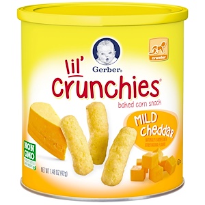 Gerber, Lil' Crunchies, Для умеющих ползать детей, Мягкий чеддер, 1,48 унций (42 г)