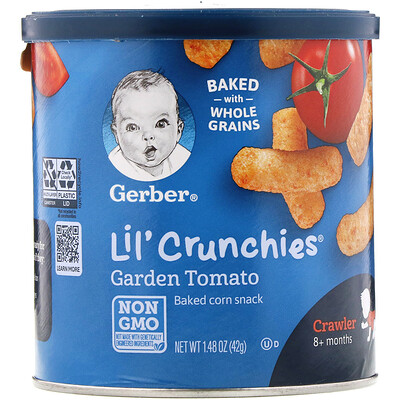 Gerber Lil' Crunchies, для малышей, умеющих ползать (от 8 месяцев), со вкусом томатов, 42 г (1,48 унции)