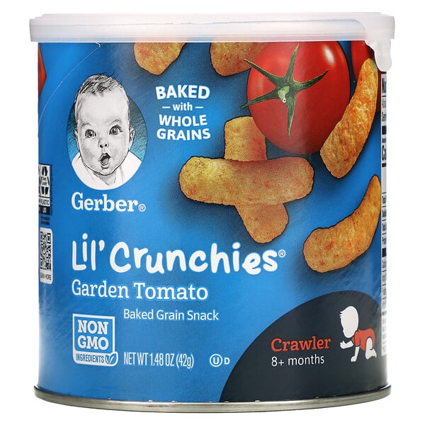 Gerber, Lil'Crunchies，8 个月以上儿童，菜园番茄，1.48 盎司（42 克）