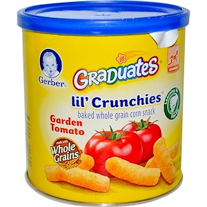 Gerber, Graduates, Lil' Crunchies, Садовые томаты , для малышей, умеющих ползать, 1.48 унции (42 г.)