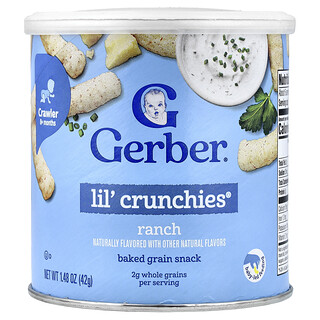 Gerber, Lil' Crunchies®, Baked Grain Snack, 8+ Months, Ranch, 1.48 oz (42 g)