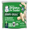Organic for Toddler, Lil' Crunchies, Plant-Tastic, Baked Snack made with Beans, 12+ Months, White Bean Hummus, 1.59 oz (45 g)