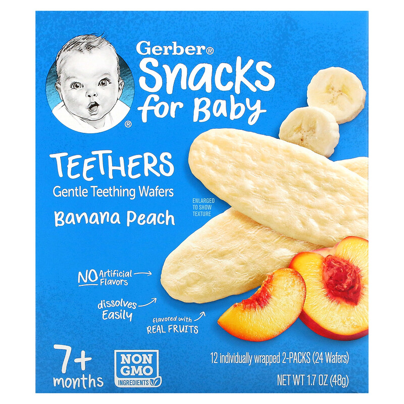 Gerber, Snacks for Baby, Teethers, Gentle Teething Wafers, 7+ Months