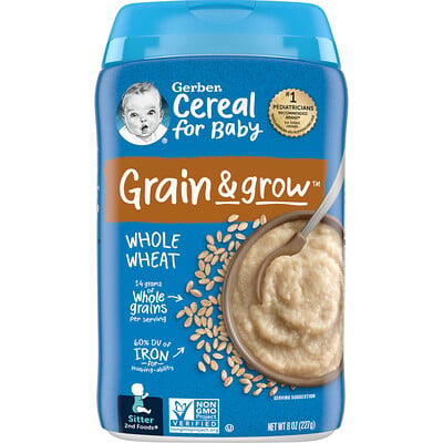 

Gerber Grain & Grow 2nd Foods цельнозерновые хлопья 227 г (8 унций)