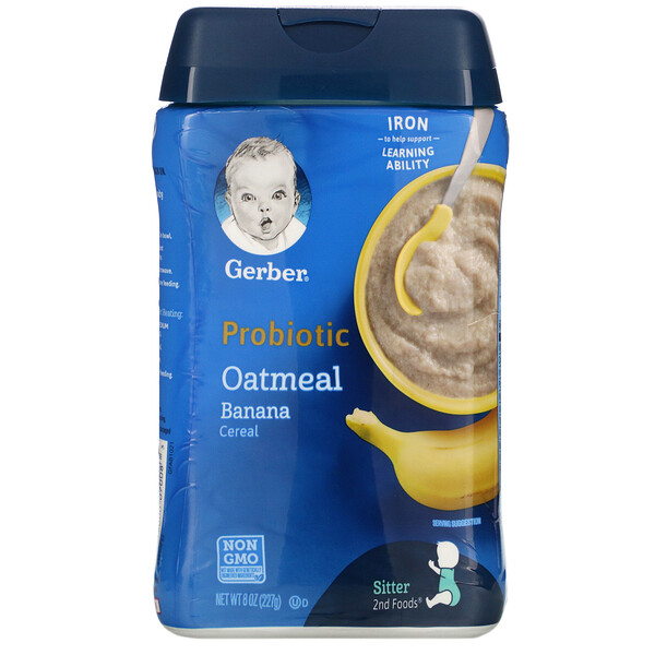 Gerber‏, Probiotic Oatmeal Cereal, Banana, 8 oz (227 g)
