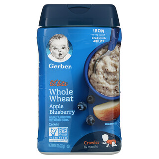 Gerber, Lil' Bits, Whole Wheat Cereal, 8+ Months, Apple Blueberry, 8 oz (227 g)