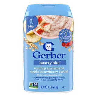 Gerber, Hearty Bits®, MultiGrain Cereal, 12+ Months, Banana, Apple, Strawberry, 8 oz (227 g)
