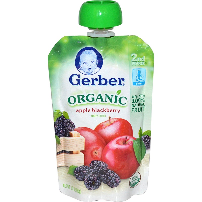 Gerber, 2nd Foods, Organic Baby Food, Apple Blackberry, 3.5 oz (99 g