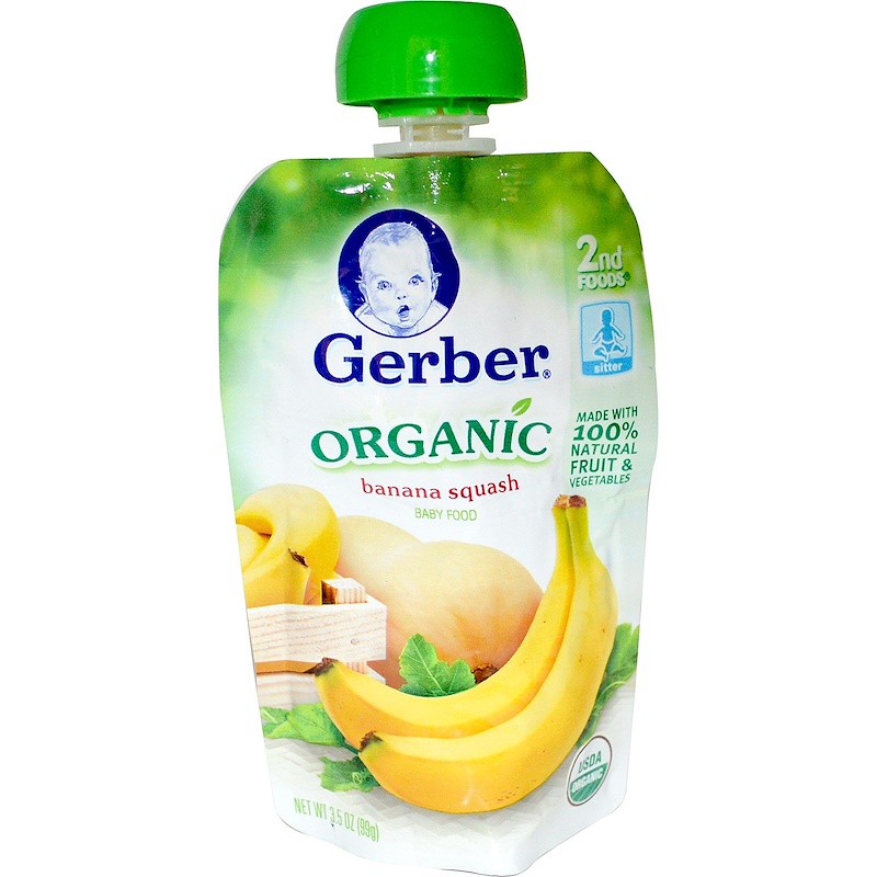 Gerber, 2nd Foods, Organic, Baby Food, Banana Squash, 3.5 oz (99 g) - iHerb