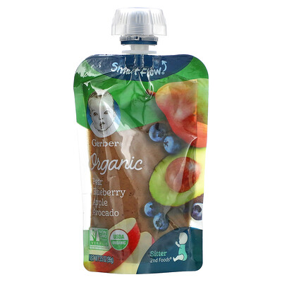 

Gerber Smart Flow Organic «Персик черника яблоко и авокадо» 99 г (3 5 унции)
