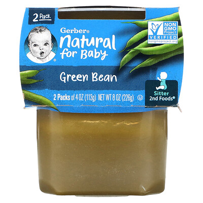 

Gerber Natural for Baby 2nd Foods Green Bean 2 Pack 4 oz (113 g) Each