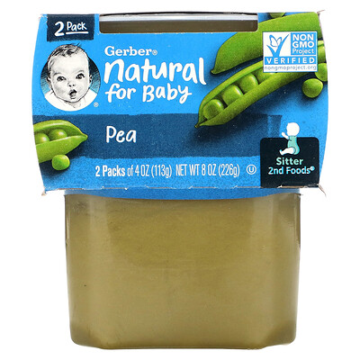 

Gerber Natural for Baby, 2nd Foods, с горохом, 2 пакетика по 113 г (4 унции)