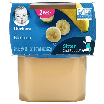 Gerber Banana, Sitter, 2 Pack, 4 oz (113 g) Each
