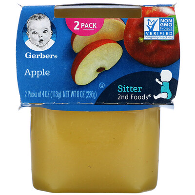 Gerber Apple, Sitter, 2 Pack, 4 oz (113 g) Each