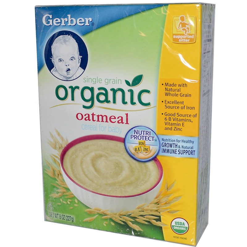 Gerber, Organic Cereal for Baby, Single Grain Oatmeal, 8
