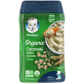 Gerber, Cereal de avena orgánica, Mijo y quinua, 227 g (8 oz)