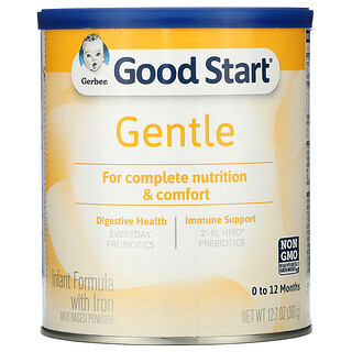 Gerber, Good Start，Gentle，含鐵嬰兒配方奶粉，0 至 12 月齡，12.7 盎司（360 克）