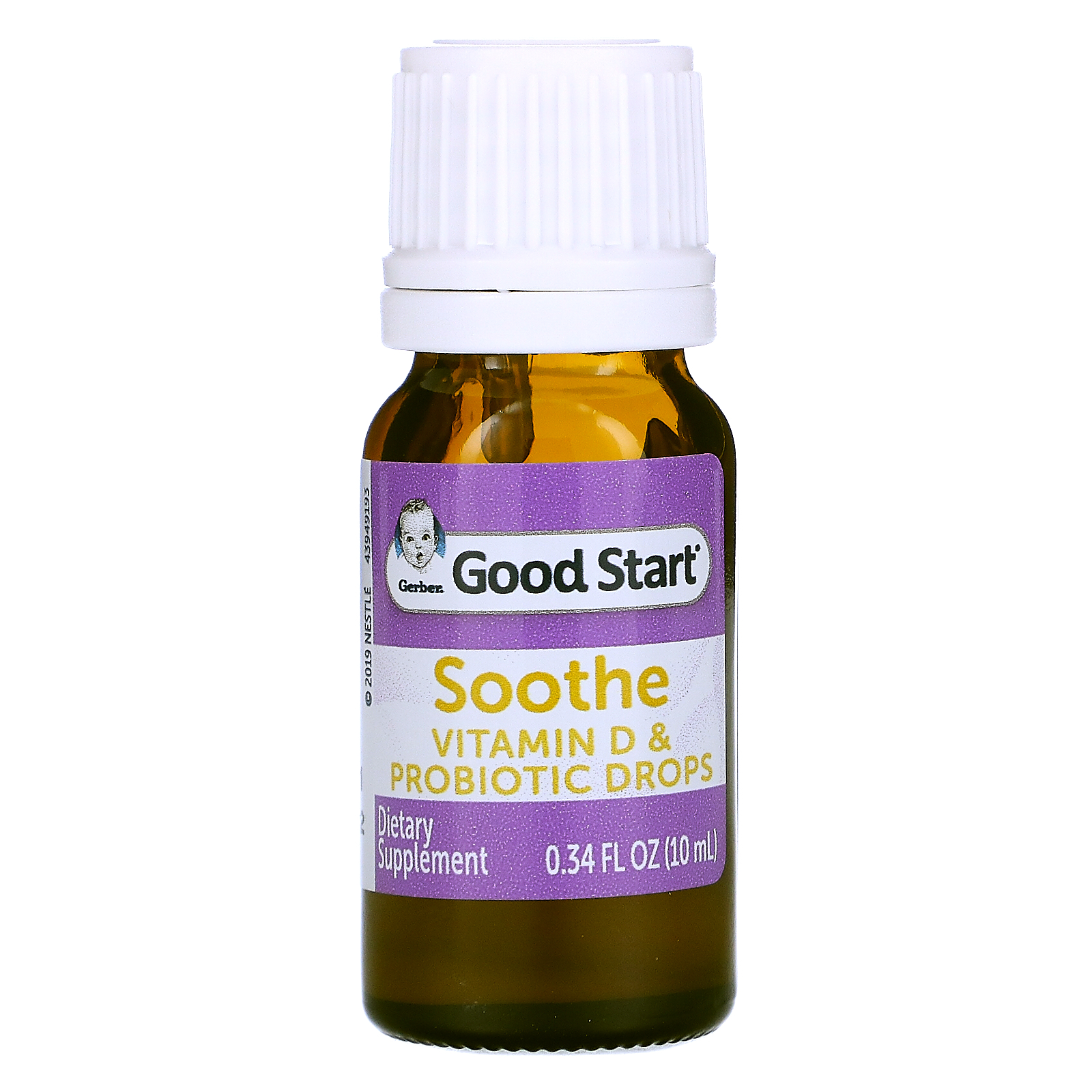 Gerber, Good Start, Soothe Baby Vitamin D & Probiotic Drops, Birth+, 0.