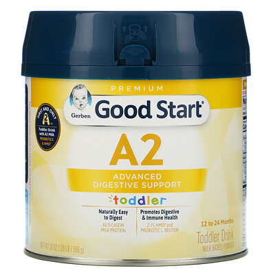 Gerber Good Start, напиток для малышей с пробиотиками А2, от 12 до 24 месяцев, 566 г (20 унций)