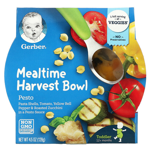 Gerber, Mealtime Harvest Bowl, Toddler, 12+ Months, Pesto, 4.5 oz (128 g)