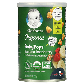 Gerber, Organic Baby Pops, 8+ Months, Banana Raspberry, 1.23 oz (35 g)