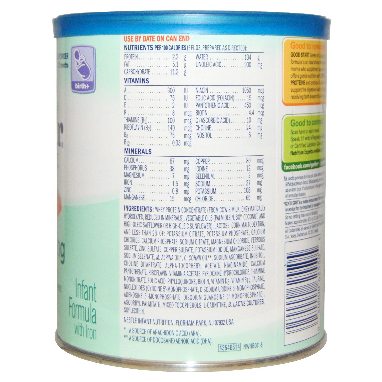 Gerber, Good Start, Infant Formula with Iron, Gentle, 12.4 oz (351 g ...