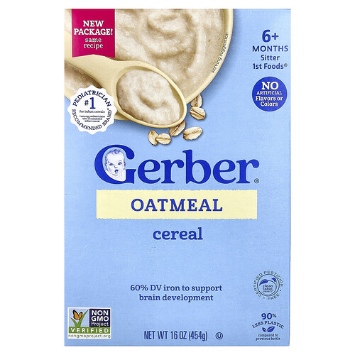 Gerber, Oatmeal Cereal, Haferflocken-Müsli, ab 6 Monaten, 454 g (16 oz.)