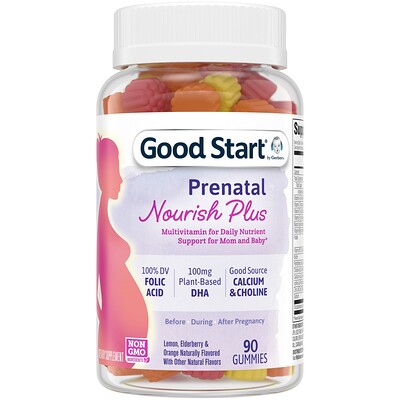 

Gerber, Good Start, Prenatal Nourish Plus Multivitamin, Lemon, Elderberry & Orange, 90 Gummies