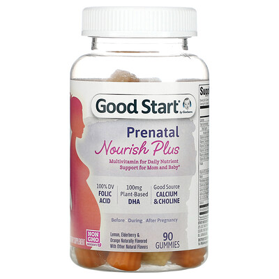 Gerber Good Start, Prenatal Nourish Plus Multivitamin, Lemon, Elderberry & Orange Naturally Flavored, 90 Gummies