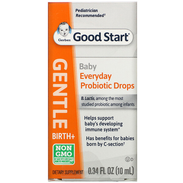 Gerber, Gentle, Baby Everyday Probiotic Drops, Birth+, 0.34 fl oz (10 ml)
