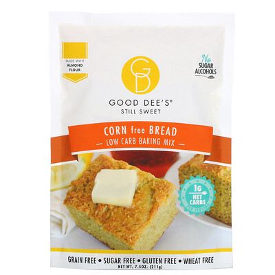 Купить Good Dee's Низкоуглеводная смесь для выпечки, хлеб без кукурузы, 211 г (7, 5 унции)