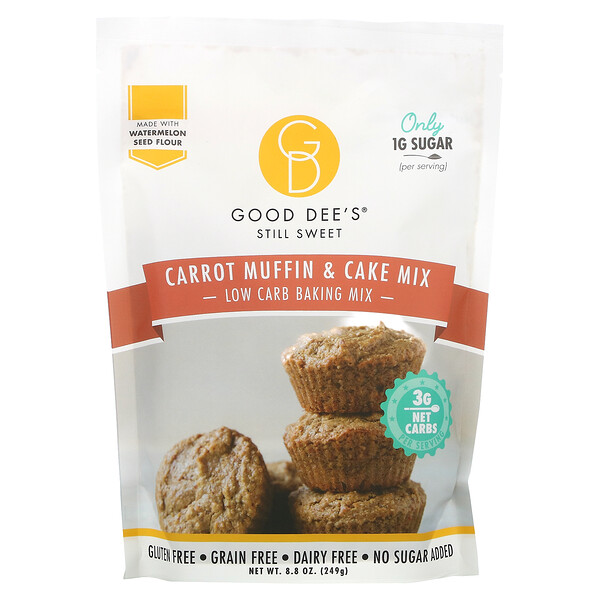 Good Dee's‏, Low Carb Baking Mix, Carrot Muffin & Cake Mix, 8.8 oz (249 g)