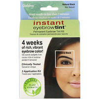 Instant Eyebrow Tint, Permanent Eyebrow Tint Kit, Natural Black, 3 Application Kit - изображение
