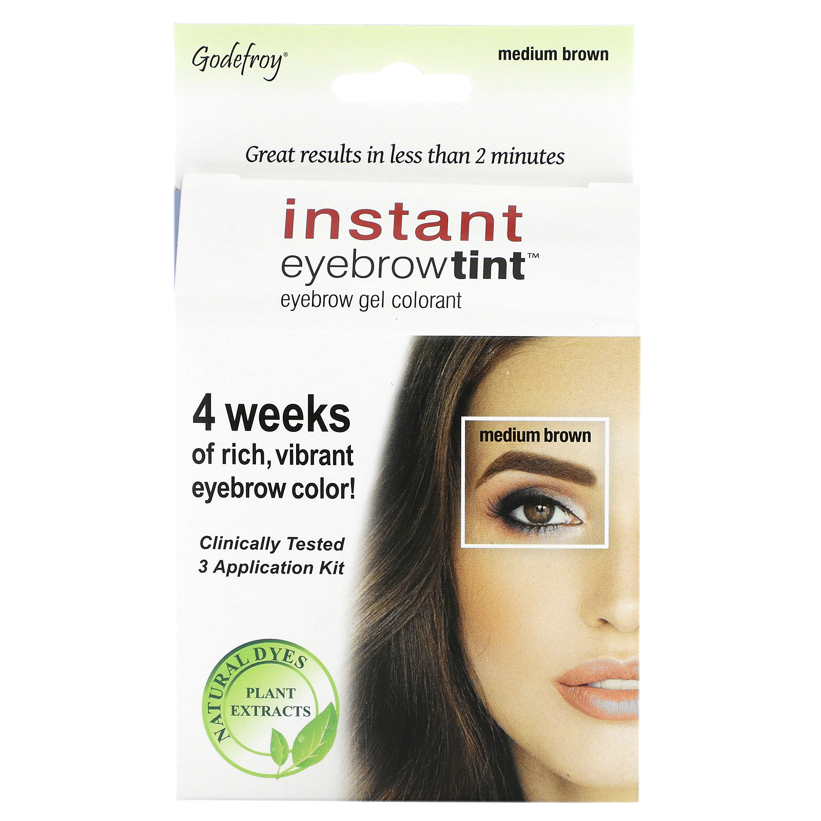 Godefroy Instant Eyebrow Tint Medium Brown 3 Application Kit   22 