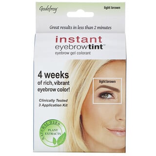 Godefroy, Instant Eyebrow Tint（インスタントアイブロウティント）、ライトブラウン、使用キット3回分