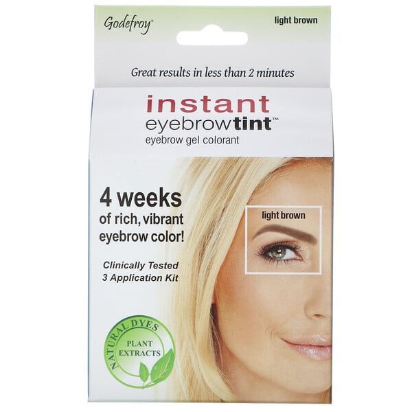 Instant Eyebrow Tint, Light Brown, 3 Application Kit