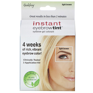 Godefroy, Instant Eyebrow Tint, Light Brown, 3 Application Kit отзывы покупателей