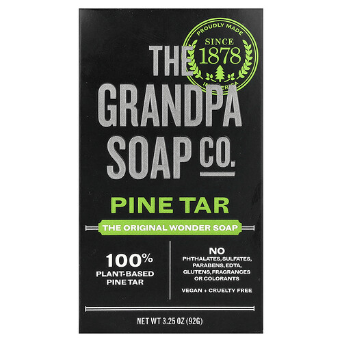 iHerb UK - The Grandpa Soap Co. , Wonder Soap, Pine Tar, 3.25 Oz (92 G)