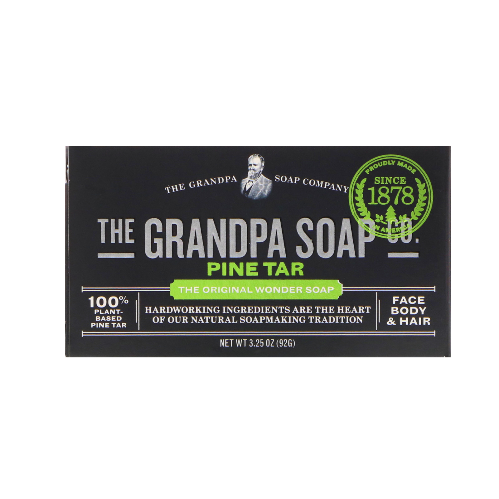 Grandpas Face Body And Hair Bar Soap Pine Tar 325 Oz 92 G Iherb 7172