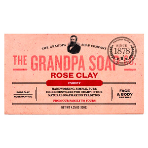 Отзывы о Грэндпа, Face & Body Bar Soap, Purify, Rose Clay, 4.25 oz (120 g)