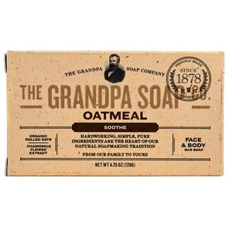 The Grandpa Soap Co., 面部和身体块皂，舒缓，燕麦，4.25 盎司（120 克）