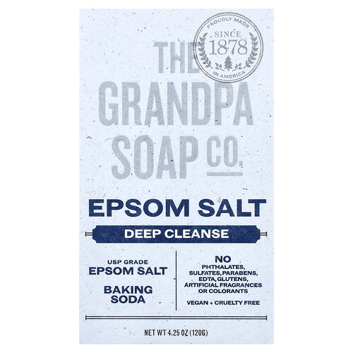 The Grandpa Soap Co. Bar Soap, Face & Body, Epsom Salt, 4.25 oz (120 g)