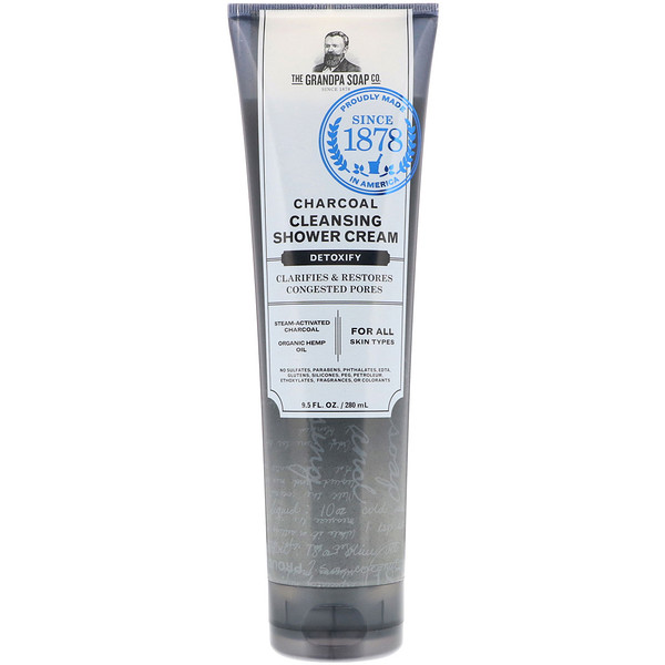 Grandpa's, チャコールクレンジングシャワークリーム、デトックス、9.5 fl oz (280 ml)