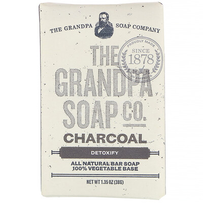 

The Grandpa Soap Co., Face & Body Bar Soap, Detoxify, Charcoal, 1.35 oz (38 g)