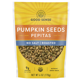 Good Sense, Pumpkin Seeds Pepitas, No Salt, Roasted, 6 oz (170 g)