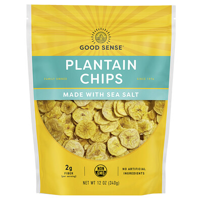 Good Sense, Bocadillos de plátano macho, Con sal marina, 340 g (12 oz)
